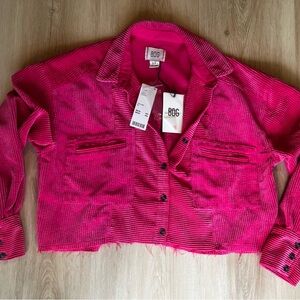 Urban Outfitters BDG Pink Combo Corduroy Jacket Tags Attached Size S